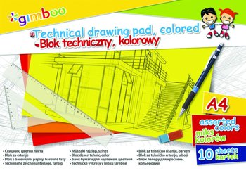 Blok Techniczny Gimboo A4 10 Kart. 150Gsm Mix Kolorów