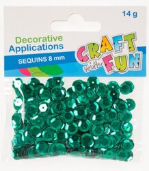 Cekiny metaliczne guziki 8 mm zielone  /Craft With Fun 383995