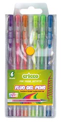Długopisy Żelowe Fluorescencyjne  Cricco 6 Kol. Etui
