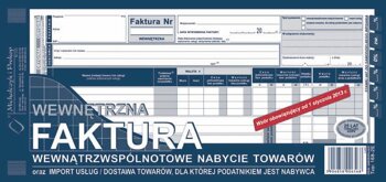 Faktura Wewnętrzna UE 1/3 A4 Oryg.+1k 168-2E /MiP