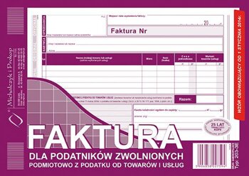 Faktura dla Zwolnionych z VAT A5 Oryg.+1k Poziom 203-3E /MiP