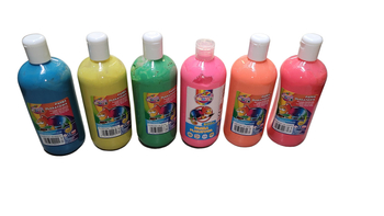 Farby Plakatowe 6 kol. 500ml Mix Fluo Sweet Colours / Otocki