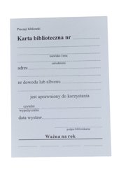 Karta Biblioteczna (PU-B-191) 50szt. /W-X