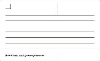 Karta Katalogowa Wydawnictw B-144 50szt. /W-X