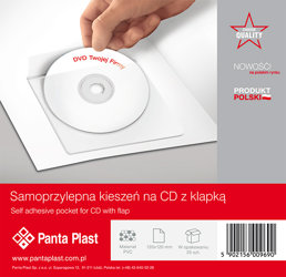 Kieszeń Samoprzylepna na CD z Klapką A'25 /PantaPlast