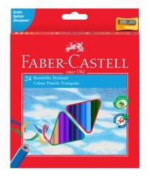 Kredki Eco Colour Trójkątne 24 Kol. + Temperówka Opakowanie Karton Faber-Castell