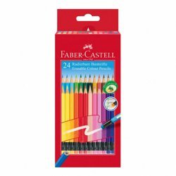 Kredki Ołówkowe Wymazywalne z Gumką  24 szt. Opak. Kartonowe Faber-Castell