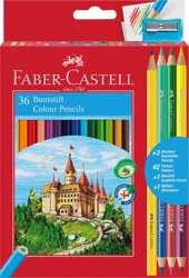 Kredki Zamek 36 Kol. + 3 Kredki Dwustronne + Ołówek + Temperówka [110336 FC]  /Faber Castell