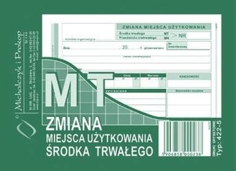 MT Zmiana Miejsca Użytk. Środ. Trw. A6 Offset 422-5 /MiP