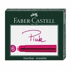 Naboje Atramentowe Krótkie Różowe 6 szt. Kartonik Faber-Castell