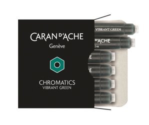 Naboje Caran D'Ache Chromatics Vibrant Green 6Szt. Ciemonozielone