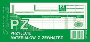 PZ Przyjęcie Materiałów z Zew. 1/3 A4 Wielok. Poziom 352-8 /MiP