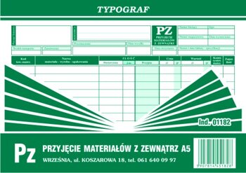 PZ Przyjęcie Materiałów z Zew. A5 Wielok. 01182 /Typograf