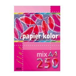 Papier Xero A4 A'250 80g Mix Kolorów Fluo /Kreska