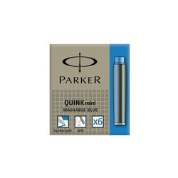 Parker Naboje Quink Mini 6szt. Zmywalne Niebieskie [S0767240] [WYPRZEDAŻ]