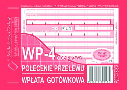 Polecenie Przel. Bank. A6 WP-4 (4-odc.) 445-5M /MiP