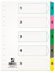 Przekładki Pap. A4 Numeryczne 1-5 Białe /Q-Connect