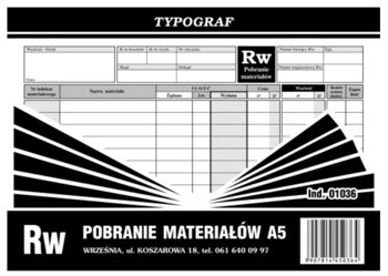 RW Pobranie Materiałów A5 Wielok. 01036 /Typograf