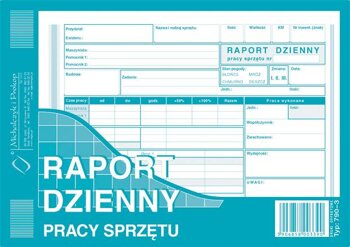 Raport Dzienny Pracy Sprzętu A5 Offset 790-3 /MiP