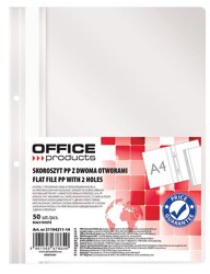 Skoroszyt Office Products PP A4 2 Otwory 100/170 mikr. Wpinany Biały