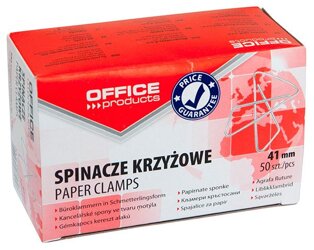 Spinacze Krzyżowe Office Products 41mm 50Szt. Srebrne