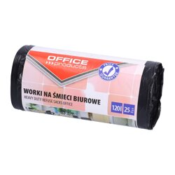 Worki Na Śmieci LDPE 120L A'25 Czarne /Office Products