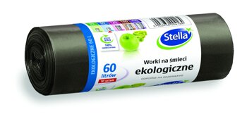 Worki Na Śmieci LDPE 60L A'10 Grube Lux Czarne /Stella