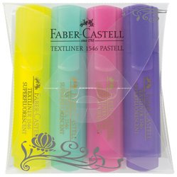 Zakreślacz 1546 Pastel 4 Kol. w Etui Plastikowym Faber-Castell