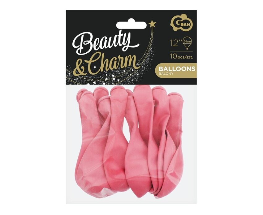 Balony Beauty&Charm, pastelowe flamingowy różowy 12"/ 10 szt. /GoDan