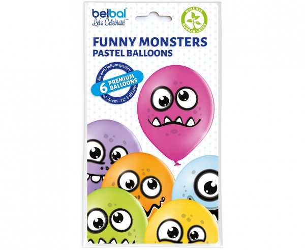 Balony D11 Funny Monsters, 6 szt.  /GoDan