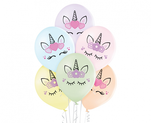 Balony D11 Unicorn Heads, 6 szt.  /GoDan