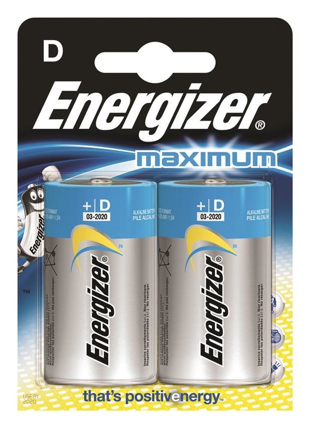 Bateria ENERGIZER Maximum, D, LR20, 1,5V, 2szt.