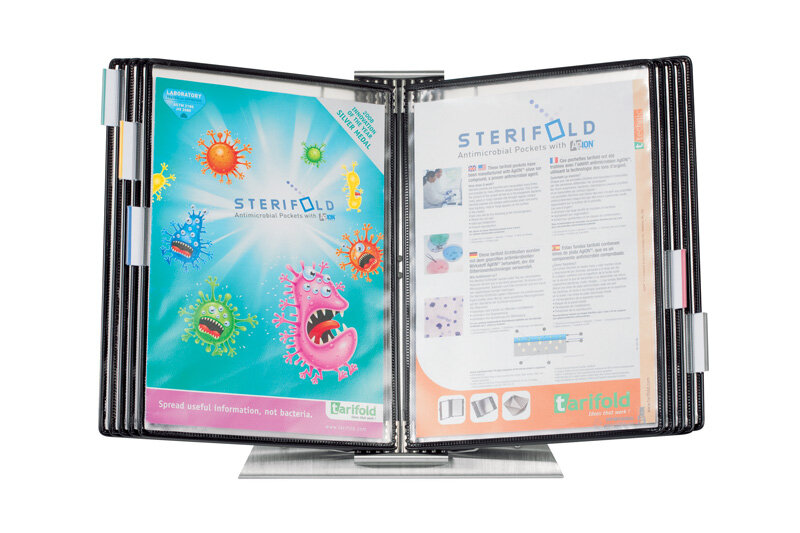 Biurkowy System Prezentacyjny Sterifold A4 +10 Paneli Prezentacyjnych Czarnych
