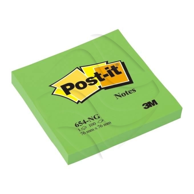 Bloczek Samoprzylepny 76x76 654-NG Zielony /Post-it