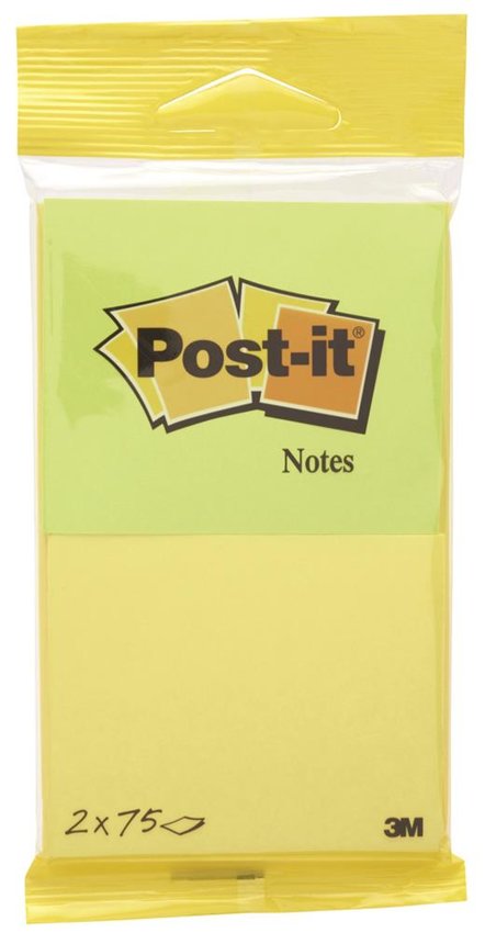 Bloczek Samoprzylepny Post-It (6720-Yg) 76X635Mm 2X75 Kart. Zawieszka Żółto-Zielony