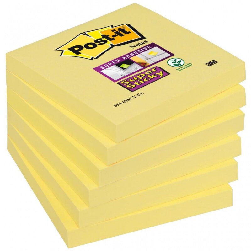 Bloczek Samoprzylepny Post-It Super Sticky (654-12Sscy-Eu) 76X76Mm 1X90 Kart. Żółty