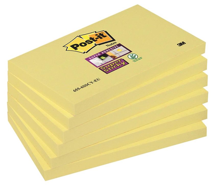 Bloczek Samoprzylepny Post-It Super Sticky (655-S) 127X76Mm 1X90 Kart. Żółty