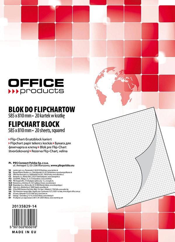 Blok Do Flipchartów Office Products 585x810 20kart Kratka