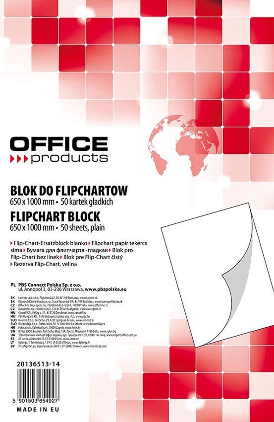 Blok Do Flipchartów Office Products 65x100cm 50 Kart. Gładki