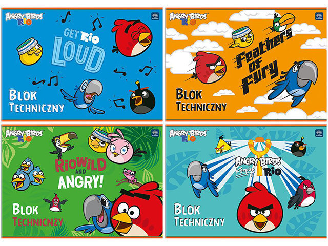 Blok Rysunkowy A4 20k Kolor Angry Birds RIO /Interdruk