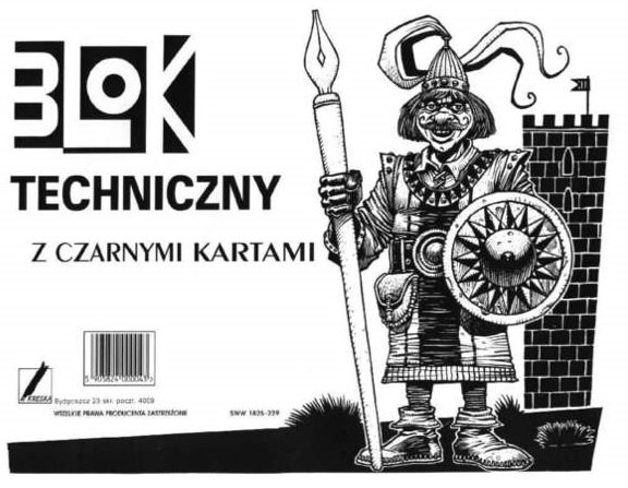 Blok Techniczny A4 10k Czarne Kartki /Kreska