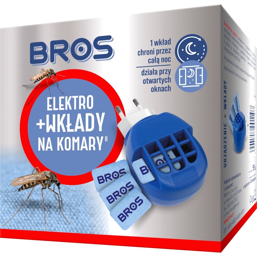 Bros na komary do kontaktu Elektrofumigator + wkłady 10 szt