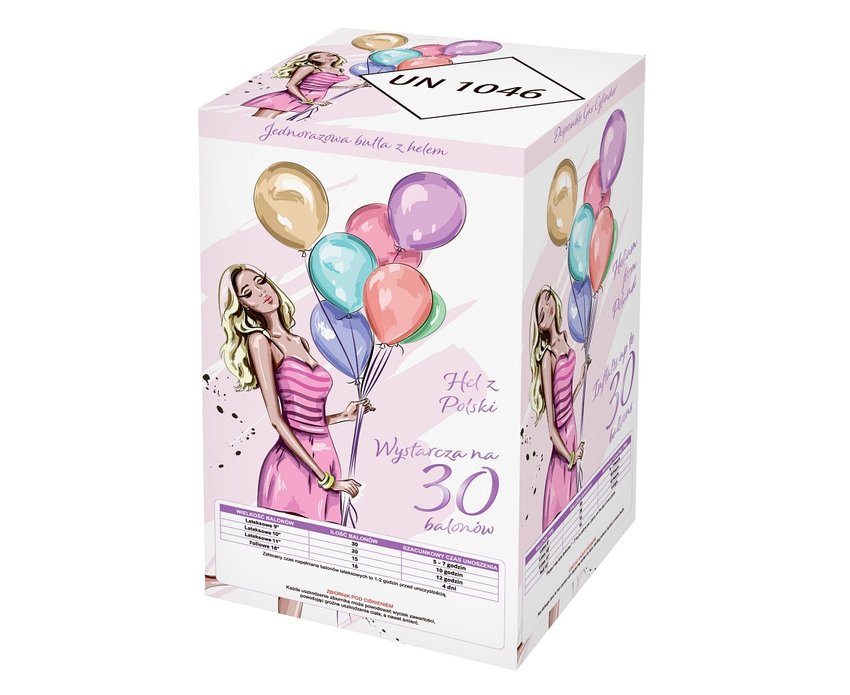 Butla z helem na 30 balonów (jednorazowa) /GoDan