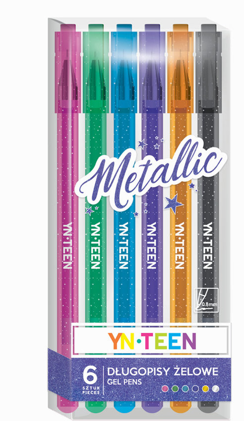 Długopis Żelowe 6Szt.Metallic  /Interdruk