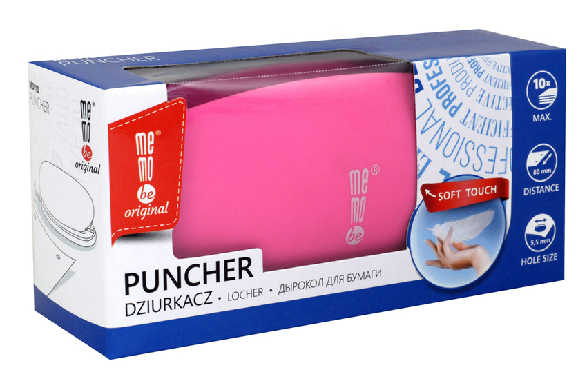 Dziurkacz Memobe Soft-Touch Różowy  Neonowy