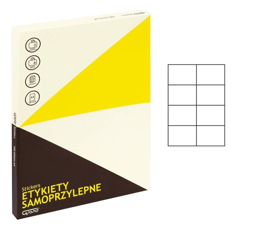 Etykiety Samoprzylepne 105x74 8/A4  A'100 /Grand