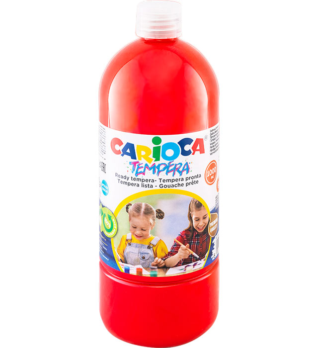 Farba Carioca tempera N 1000 ml (40430/10) czerwona