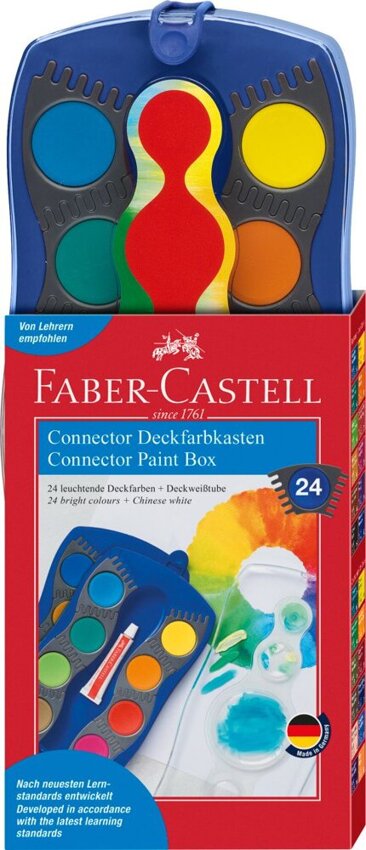 Farby Szkolne Connector 24 Kol. W Niebieskiej Kasetce Faber-Castell