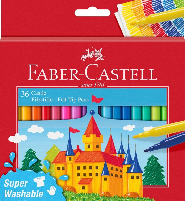 Flamastry Zamek 36 Kol. Opakowanie Kartonowe Faber-Castell
