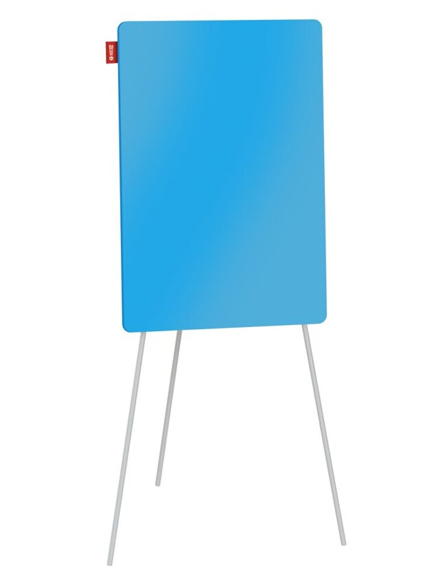 Flipchart Na Trójnogu Memobe, Szklany Niebieski, Suchościeralny Magnetyczny, 70X100Xh180 Cm